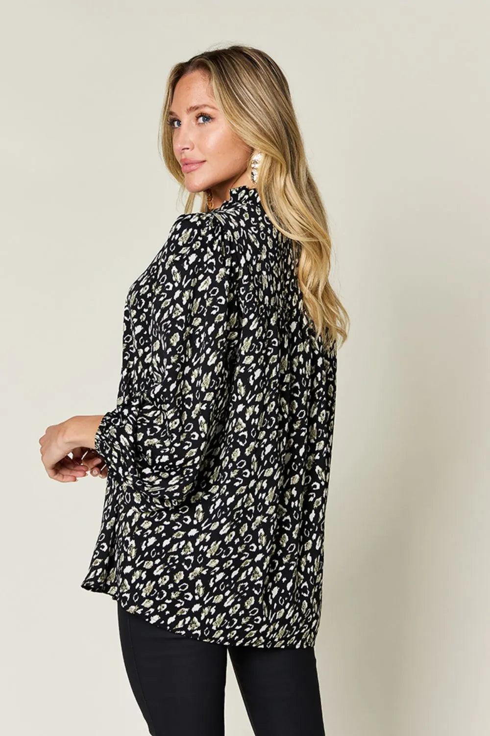 Double Take Full Size Leopard Long Sleeve Blouse f34e4611-9faf-459d-8092-a5e2e376c564-Max