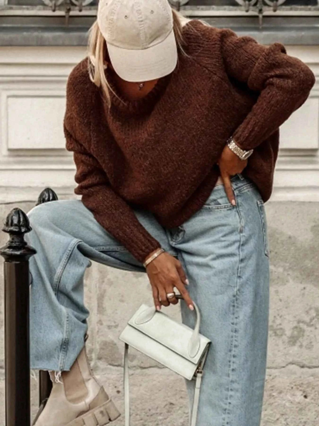 Round Neck Drop Shoulder Sweater f3502606-2b71-46d2-94c8-4e324eccc109-Max-Origin