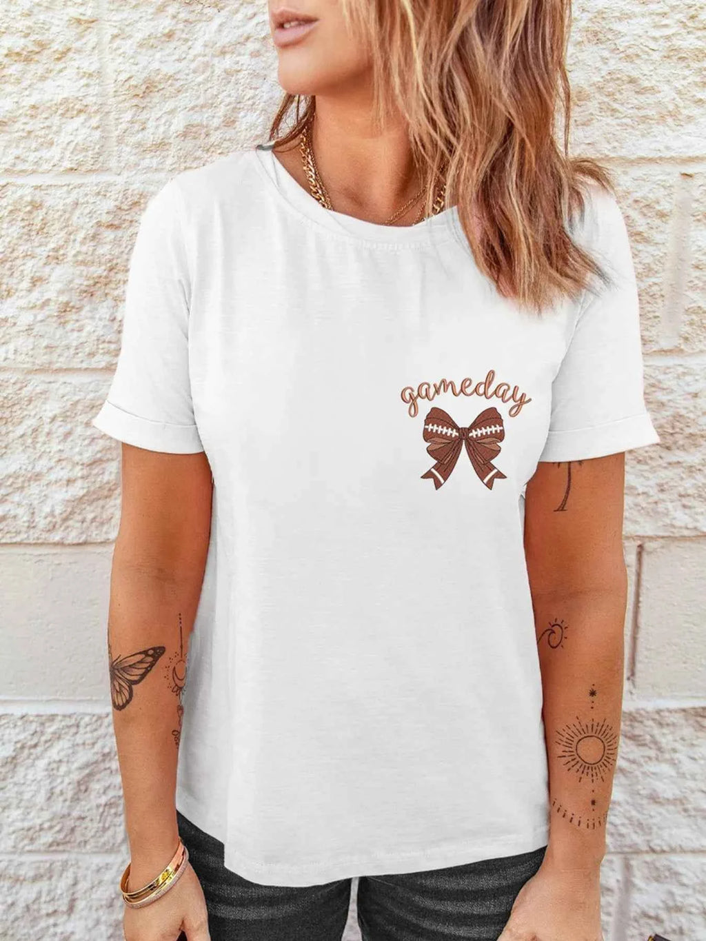 Game Day Bowknot Embroidered Casual Tee White f3db0e2d217c4ce6b2e18ab3d4d69795-Max-Origin