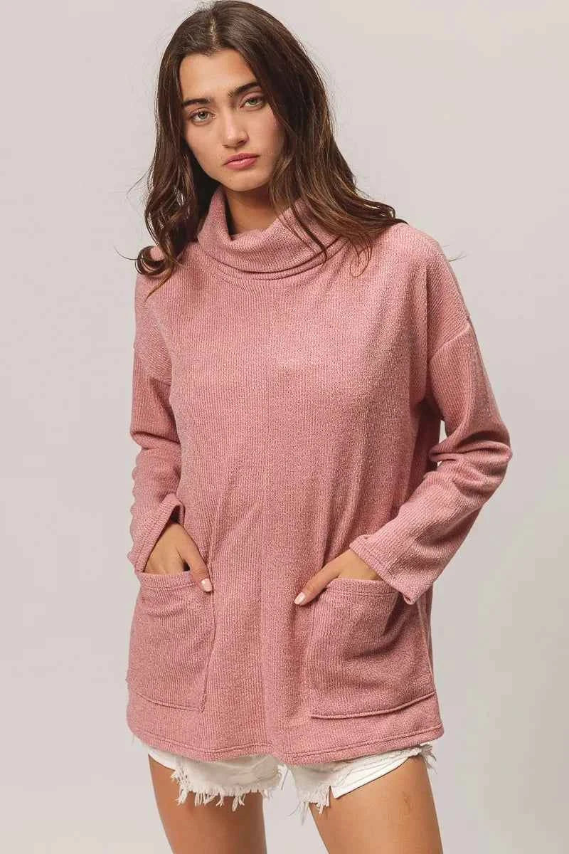 BiBi Piper Rib Double Pocket Turtle Neck Sweater f43455b75e054211a7d696e399ff288b-Max-Origin