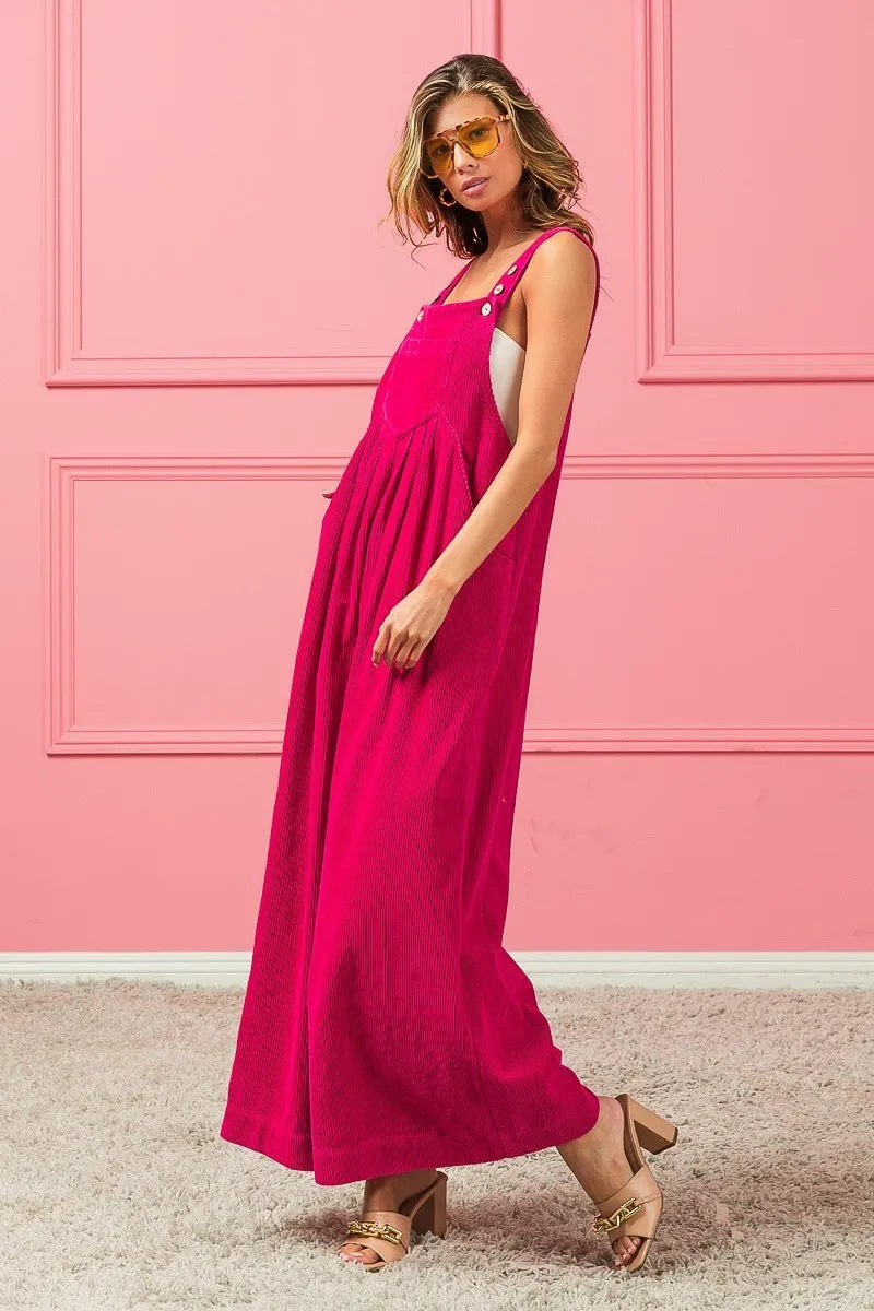 BiBi Vintage Washed Corduroy Wide Leg Overalls f4405e82e1cd48f39aed50163e5258ba-Max-Origin