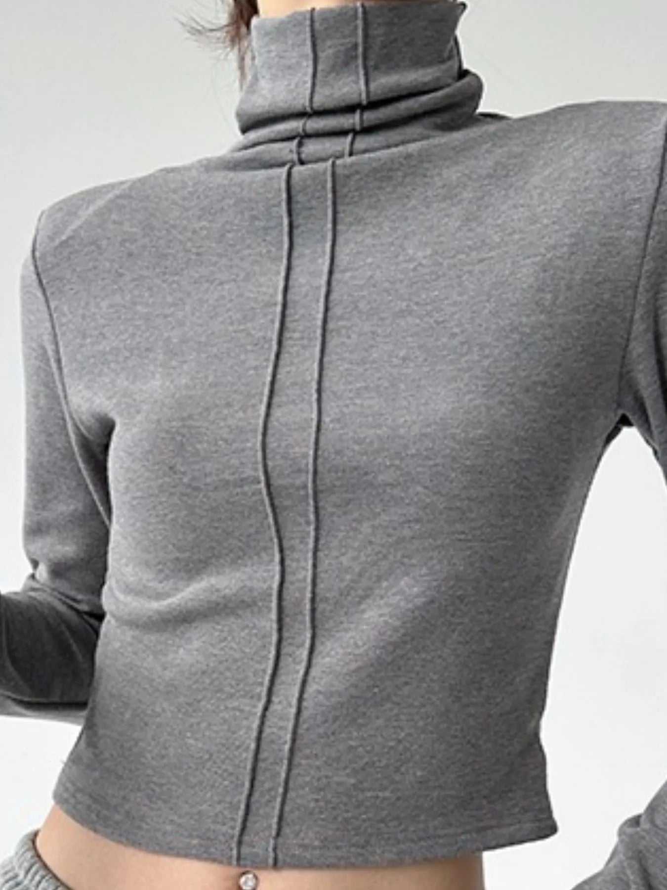 High Neck Long Sleeve Cropped T-Shirt f4977815-6de7-4fea-b90d-a3866e0c64f2-Max-Origin