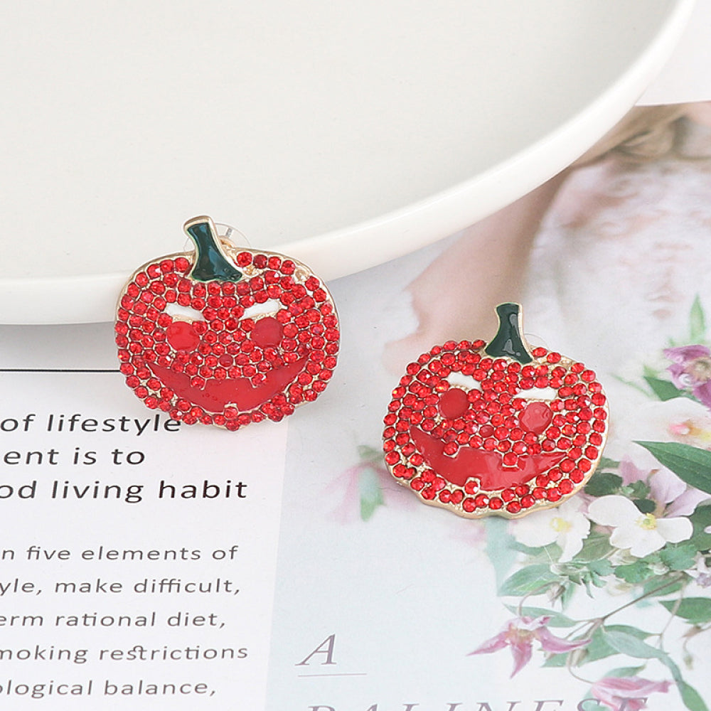 Demon Pumpkin Rhinestone Alloy Earrings f4eae4e77787449492cde13f53a33276-Max