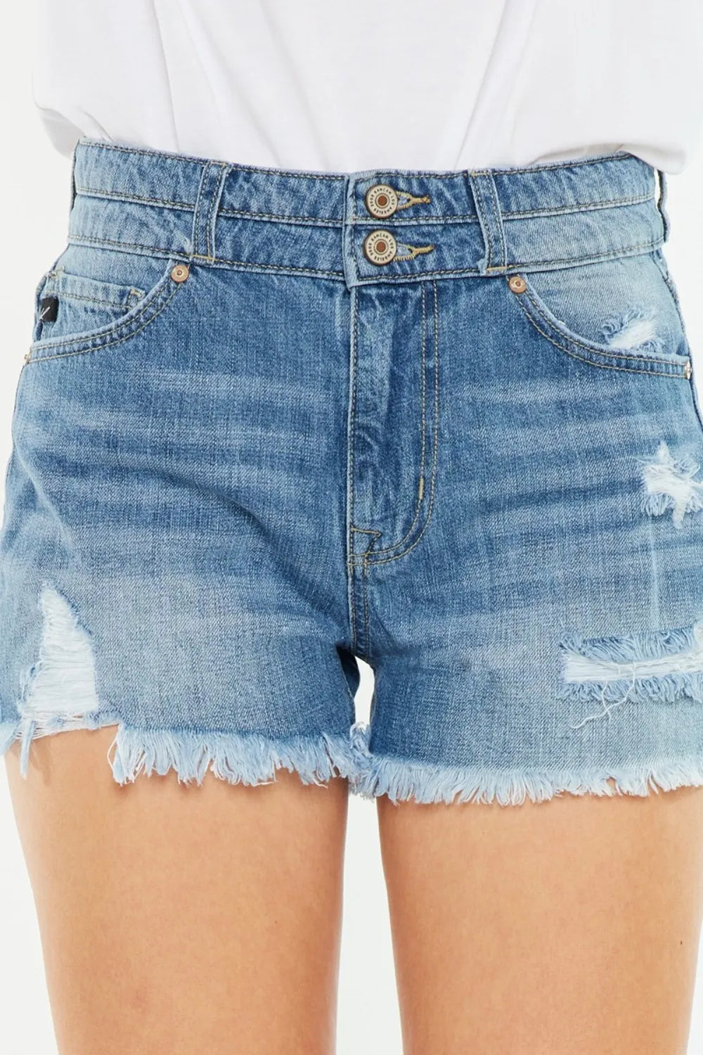 Kancan Full Size High Rise Raw Hem Denim Shorts f5072025-5ffb-48aa-877b-bd968810974a-Max