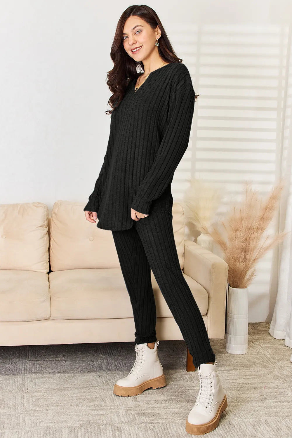 Basic Bae Full Size Notched Long Sleeve Top and Pants Set f54b8969-ca98-461e-96f7-be2a055c4bd3-Max