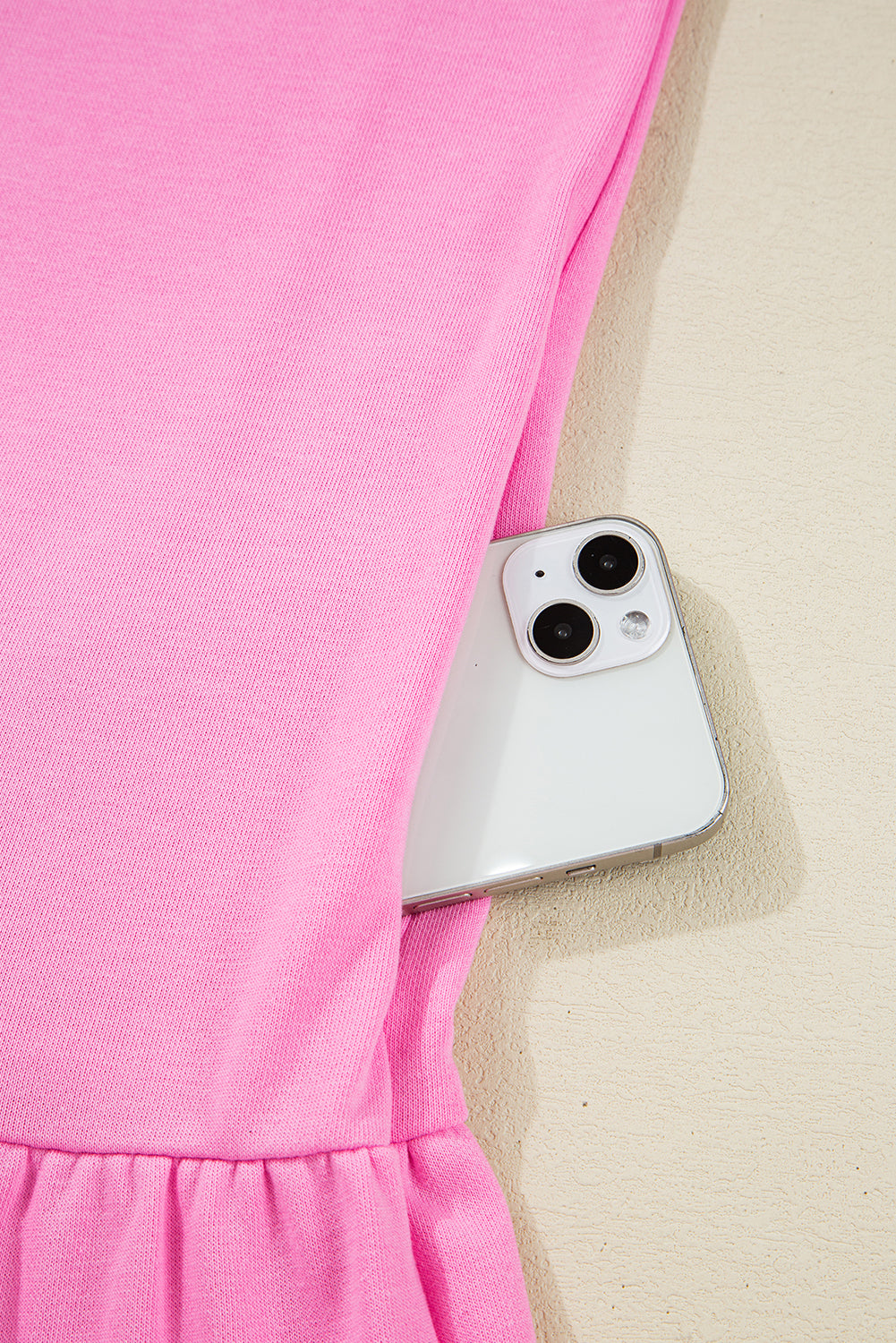 Pink Striped Collar Long Sleeve Ruffle Hem Dress f5c5d8665b077fda