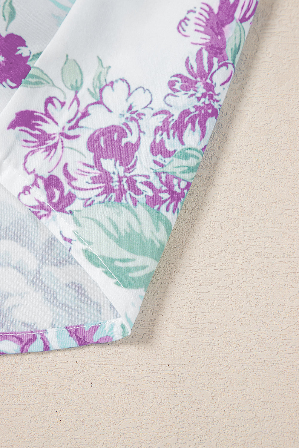 Sky Blue Floral Print Ruffle Sleeve Frill Shirt f64009ce1b1540e9