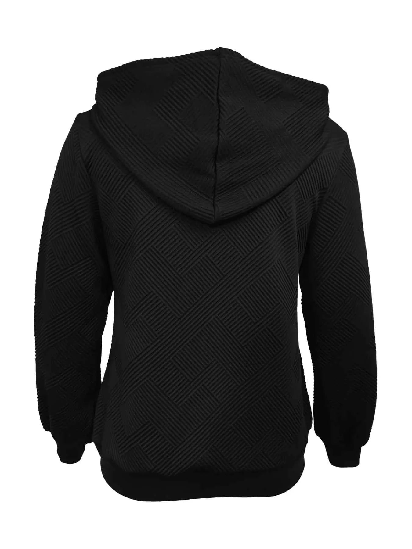 Texture Zip-Up Hoodie with Drawstring f6410c3e-59cf-434d-8678-3bf33fbe41aa-Max-Origin