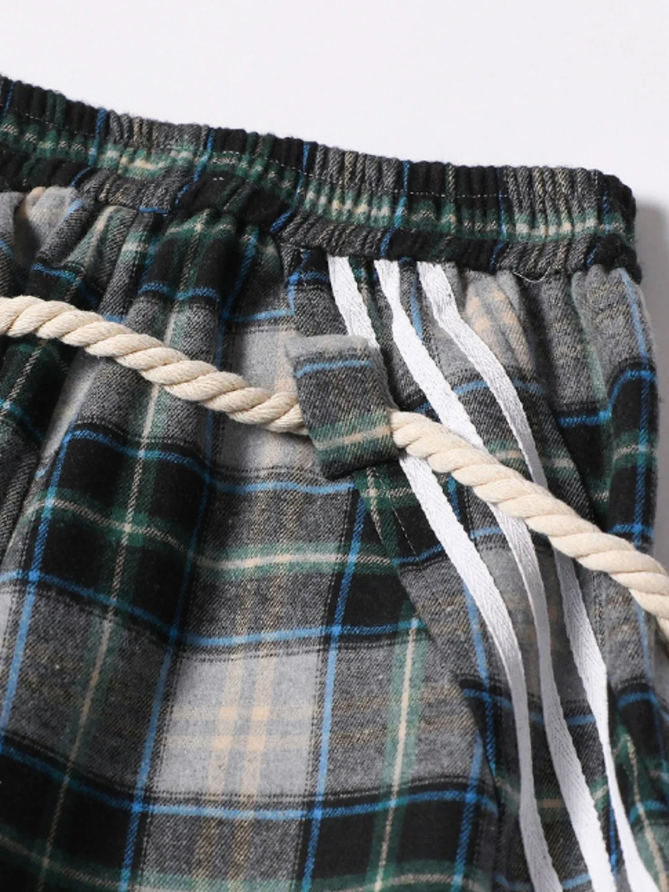 Plaid Casual Pants with Side Stripes f676f54c-1220-4dc1-b6fa-abc4f0931198-Max-Origin
