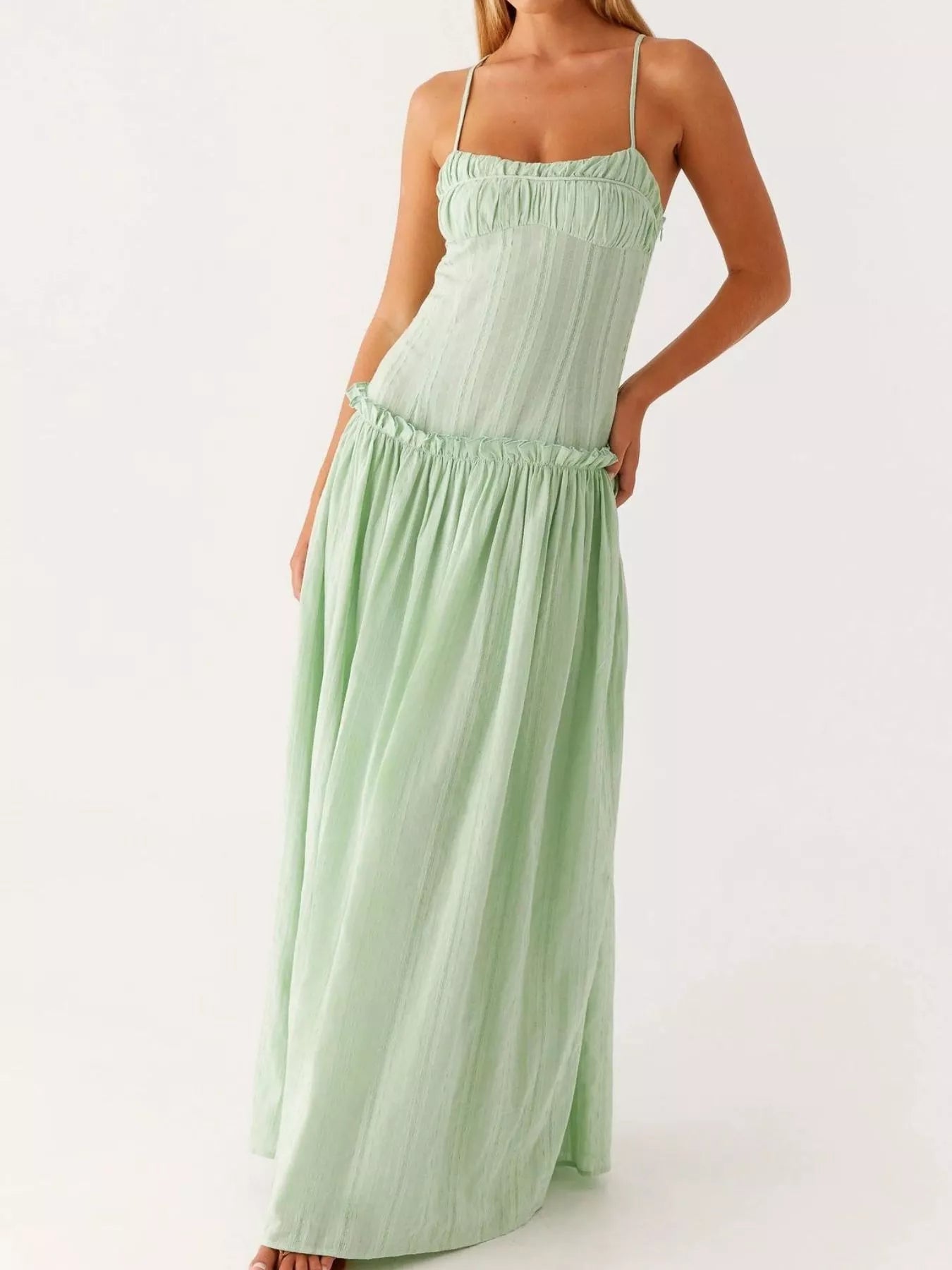 Frill Spaghetti Strap Maxi Dress f6a1c2a3-b979-45be-9ed5-976b18a7f11c-Max-Origin