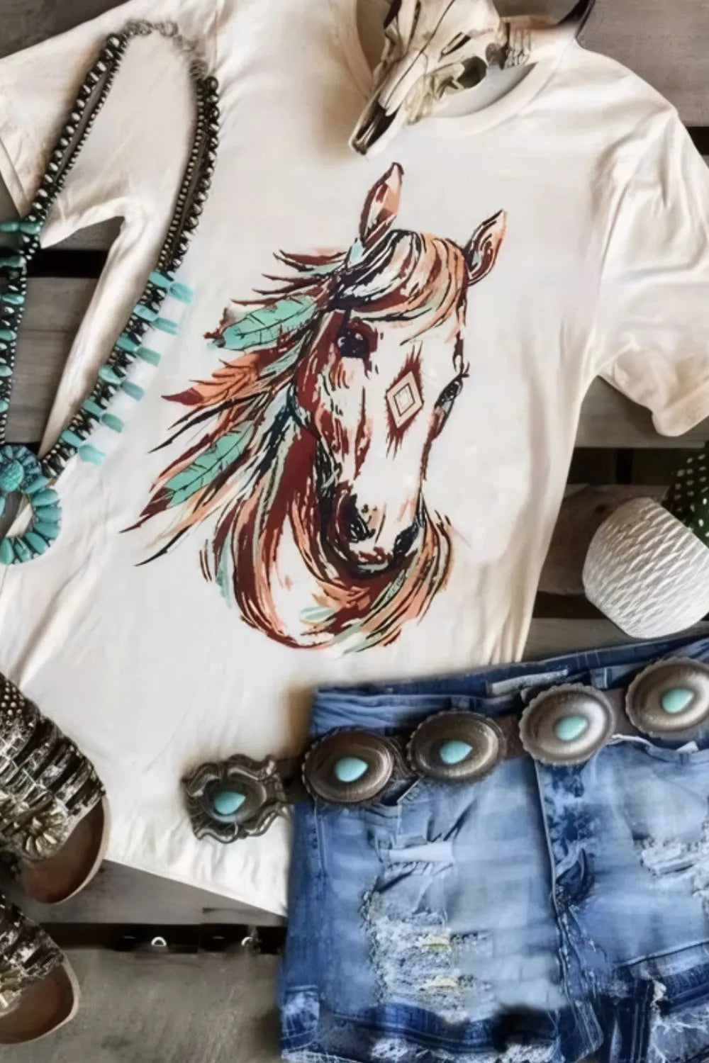Western Aztec Horse Graphic Tee f6bc8f38-0714-484c-8cf4-5553f83a0ce7-Max-Origin
