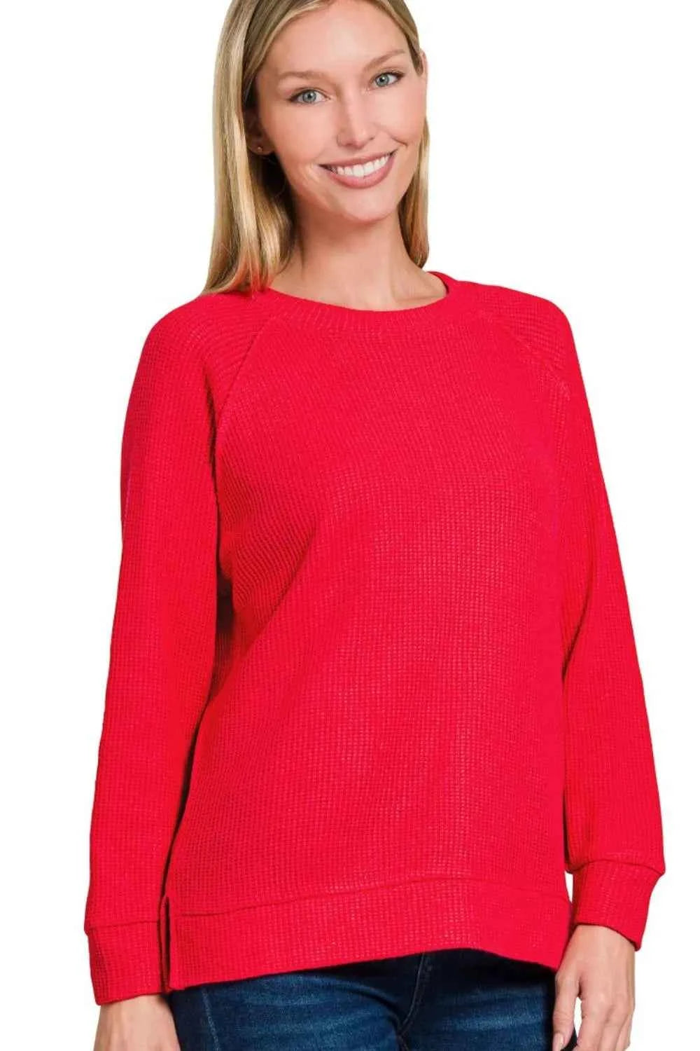 Zenana Round Neck Raglan Long Sleeve Sweater TOMATO f6cb62af-3056-49de-ac67-7f26ed4b1dc1-Max-Origin