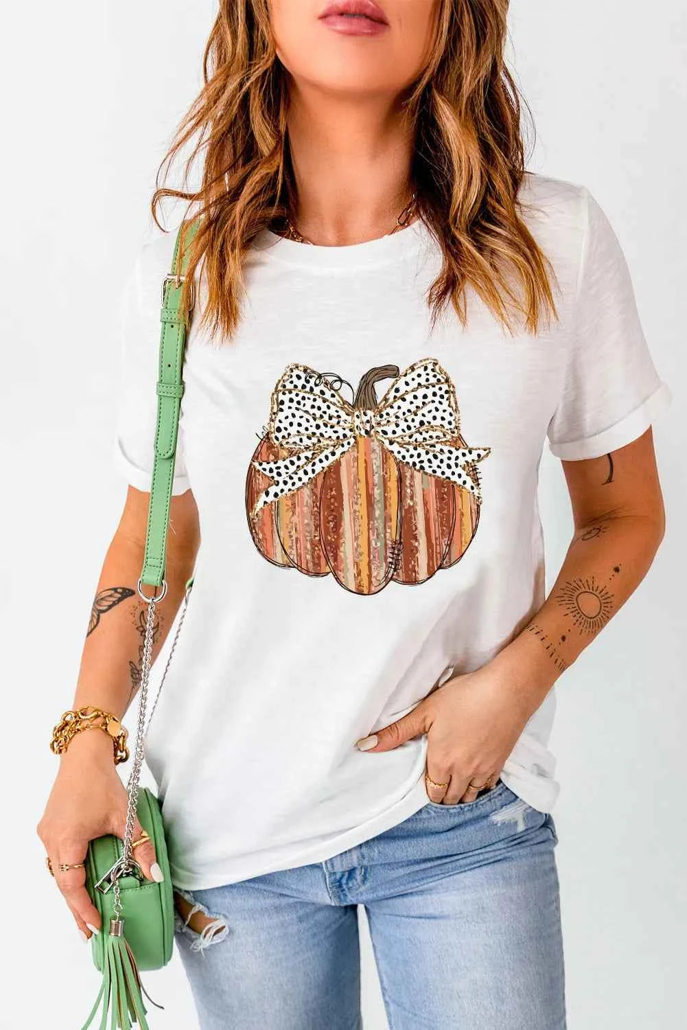 Full Size Pumpkin Round Neck Short Sleeve T-Shirt f6ce31f8-fc49-444a-83ed-d49f88454fd9-Max