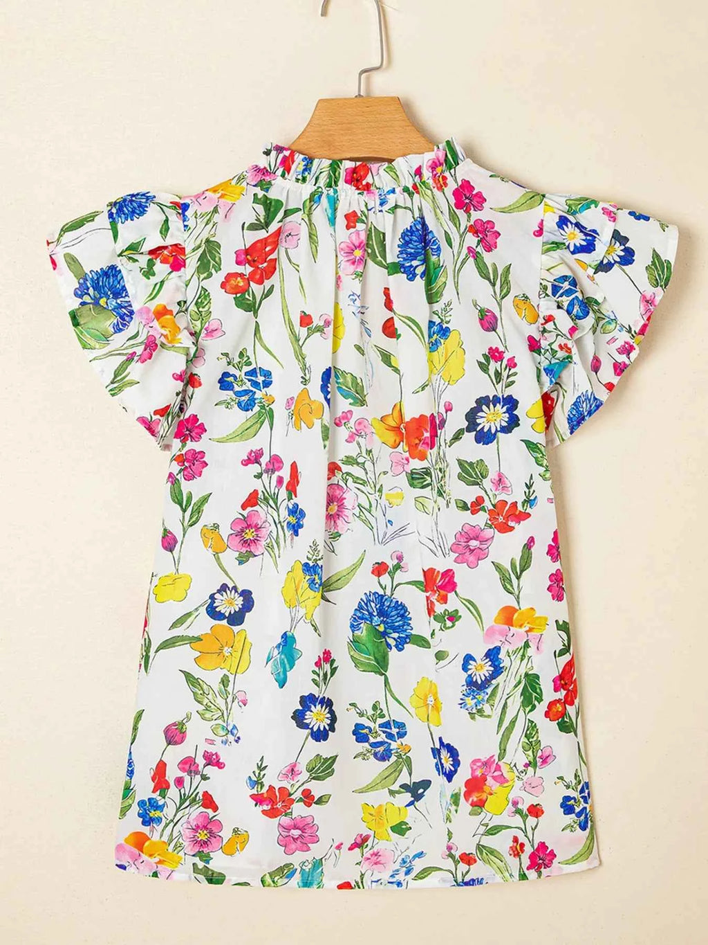 Floral Print Ruffle Layered Short Sleeve Blouse f70ea1e16a7e4e049fc79f36331b7d52-Max-Origin