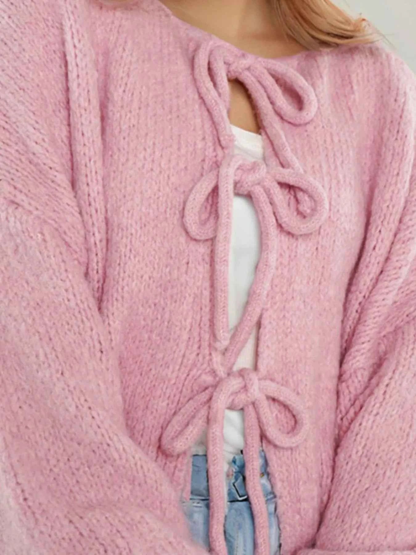 Cozy Bow-Tie Front Knit Cardigan f71a105b-f2b8-4ff4-9ea5-870bd28227bb-Max-Origin