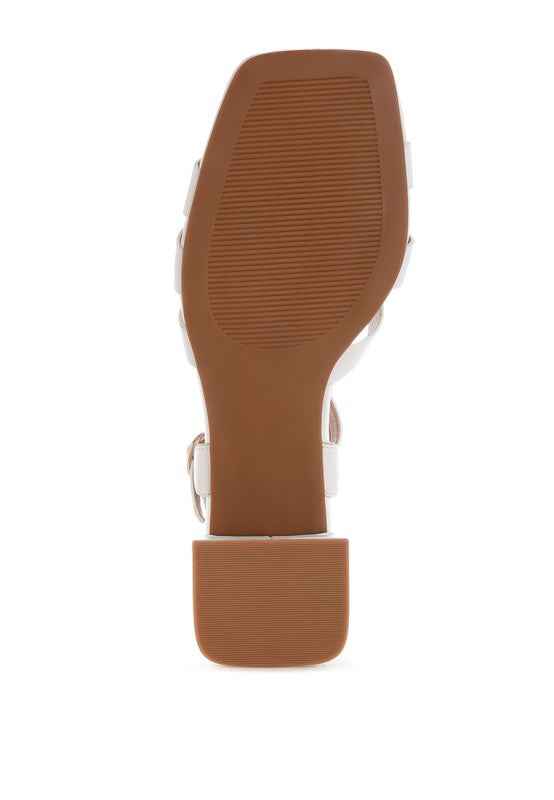 Eliska Strappy Square Toe Block Heels f73017a4-f3ac-4705-8f39-8f36fd3b85e9