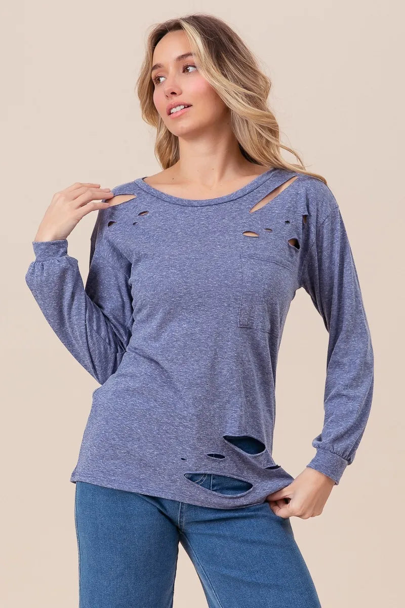 BiBi Triblend with Laser Cut Detailed T-Shirt f7491eb6e760416e8e42492d9bc76e03-Max-Origin