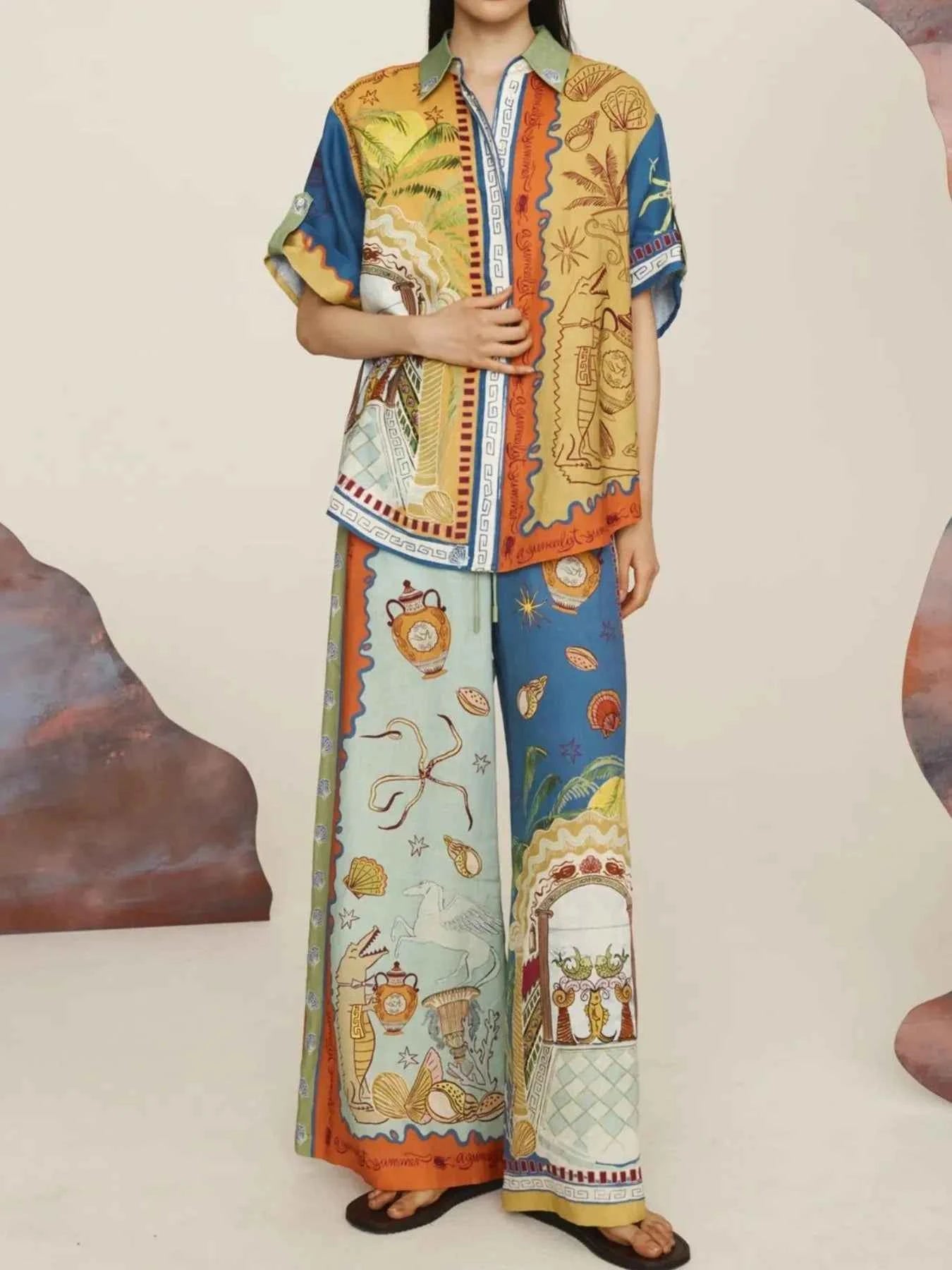 Printed Button Up Shirt and Pants Set Multicolor f782a28b-ddf9-496a-9e7d-24bb2940123f-Max-Origin