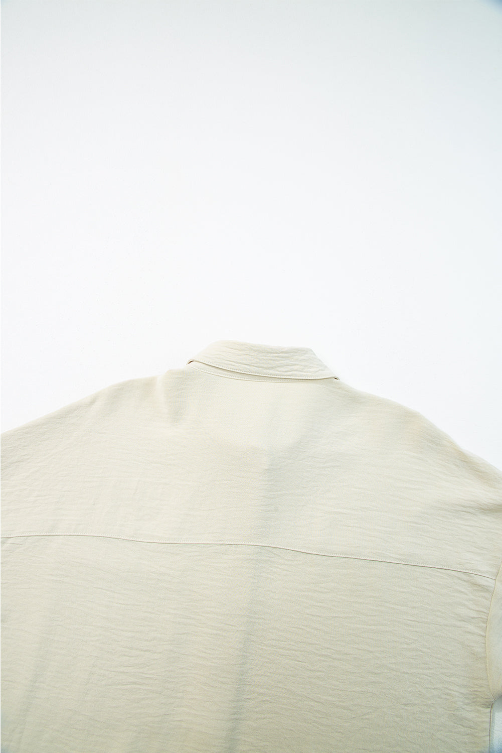 Black Crinkle Pocket Half Sleeve Shirt f7993d1ae079ab21