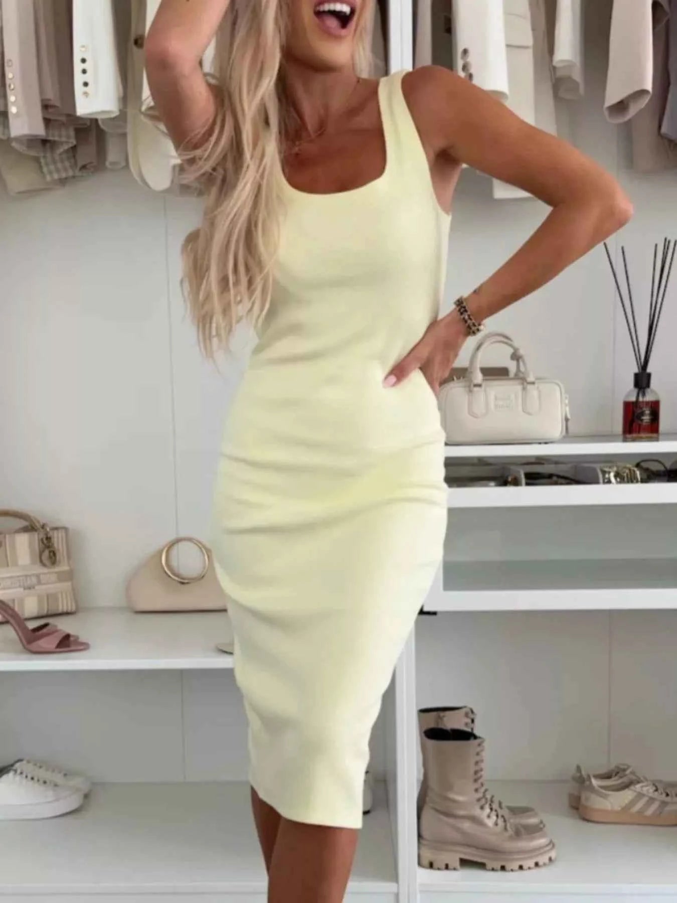 Full Size Slit Square Neck Dress and Outerwear Set Plus Size f79feb4f-4a32-4974-a914-cadae6f85d8e-Max-Origin