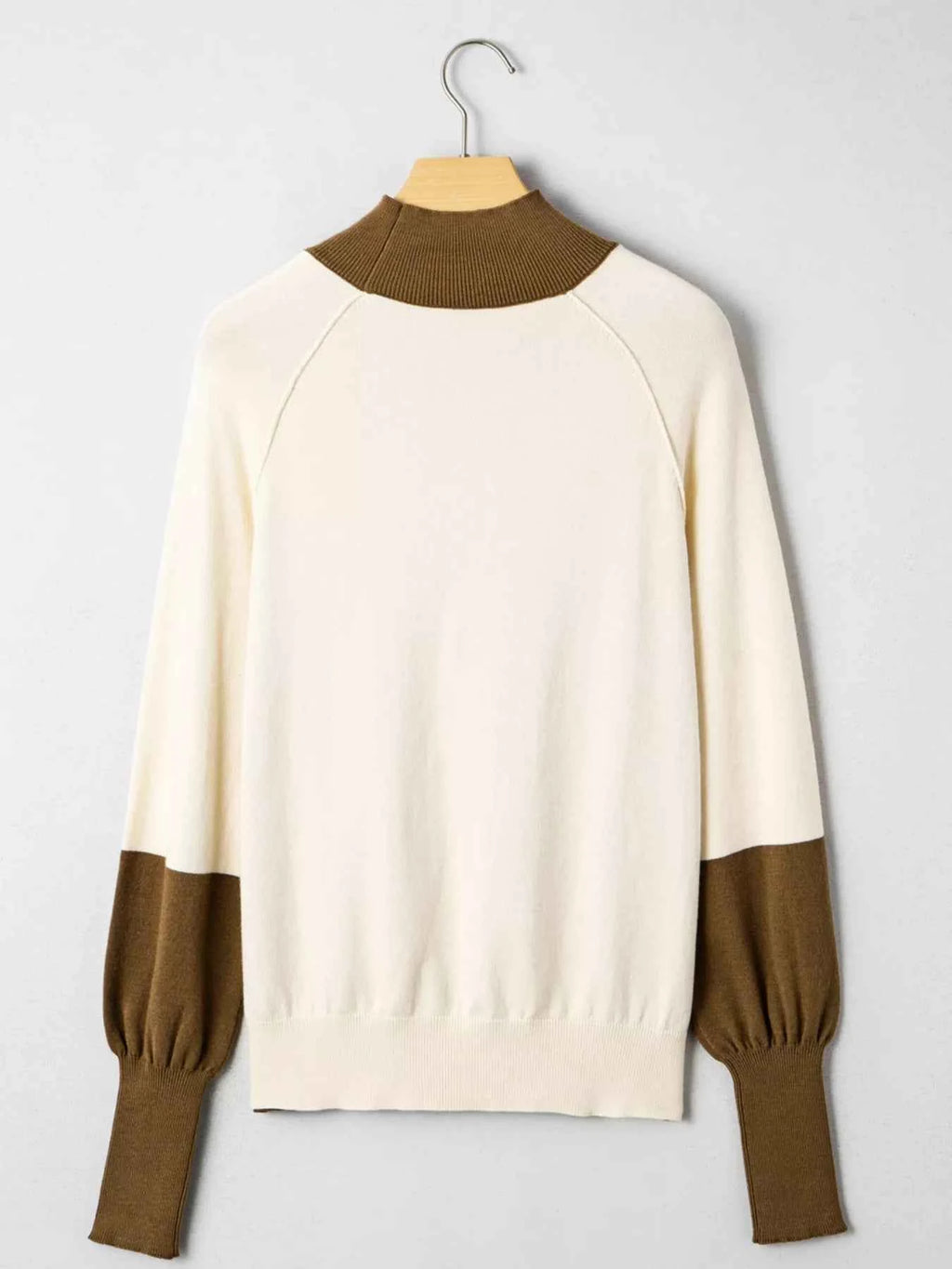 Color Block Mock Neck Long Sleeve Sweater f7b67efa43d44cf0a64a99a2918580d7-Max-Origin