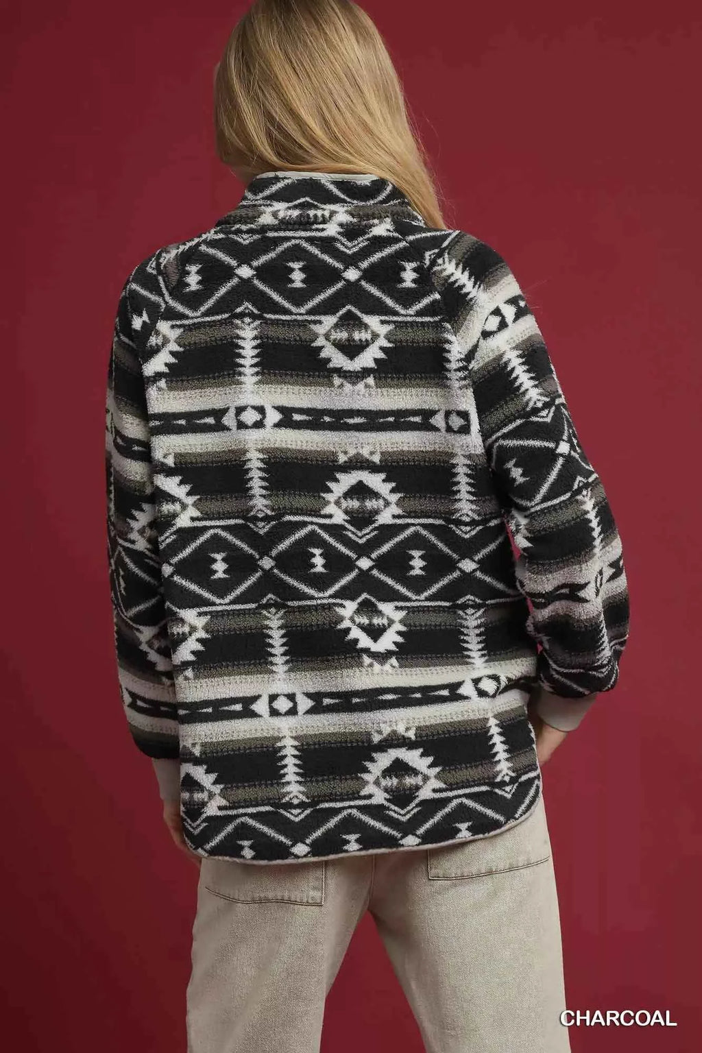 Umgee Aztec Print Sherpa Pullover f7c12912-a7c2-4169-8608-d7f5e6fd31d2-Max-Origin