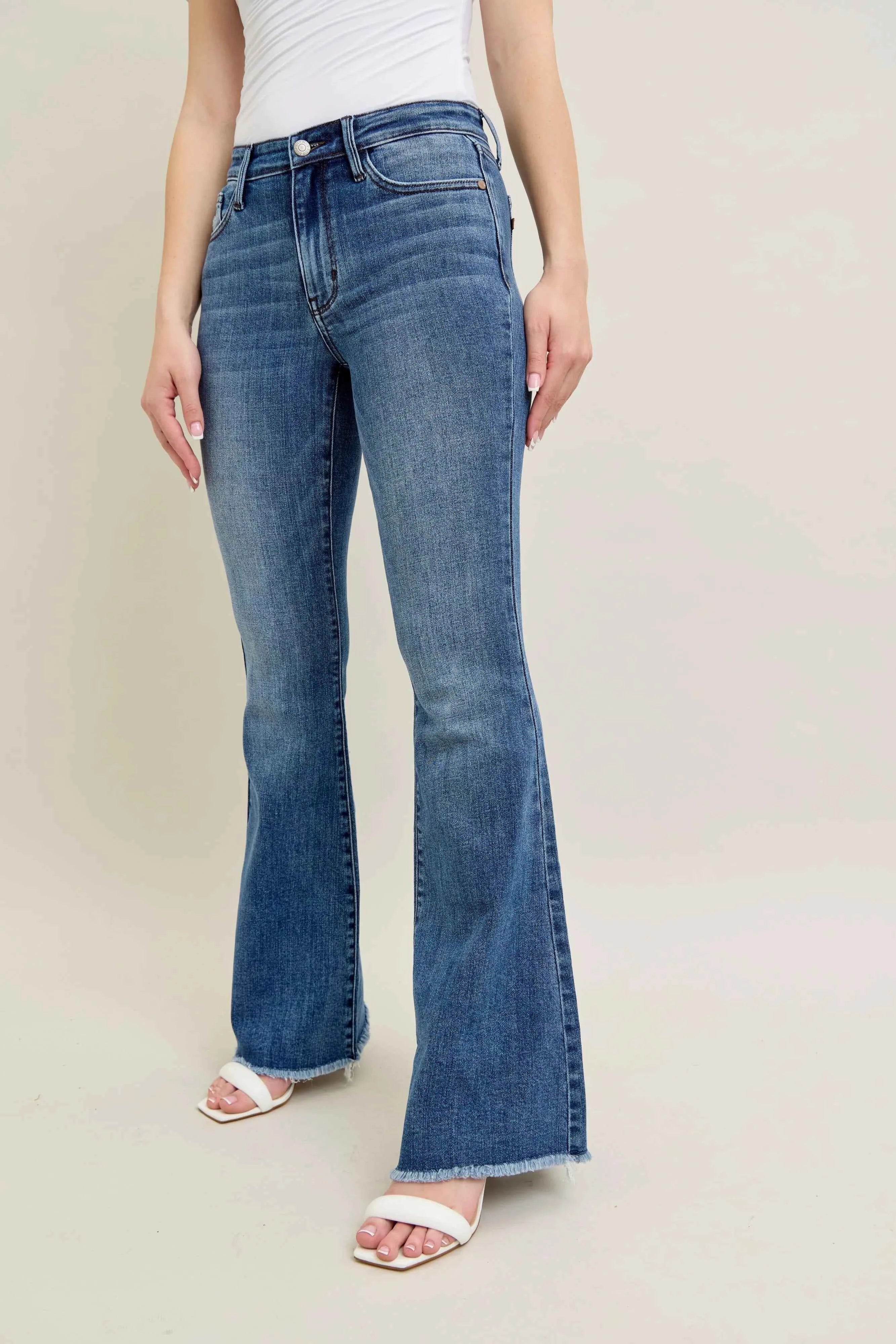 Judy Blue Full Size Mr Vintage Wash Flare Jeans W/ Destroy and Fray Hem Plus Size f7cc0a4f8b2d499ea17cfe1115c1bafa-Max-Origin