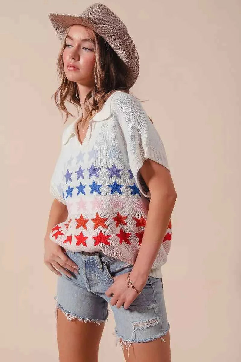 SO ME Fourth Of July Stars Loose Fit Knit Top f7cdea2bc845427d8b96deae21293595-Max-Origin