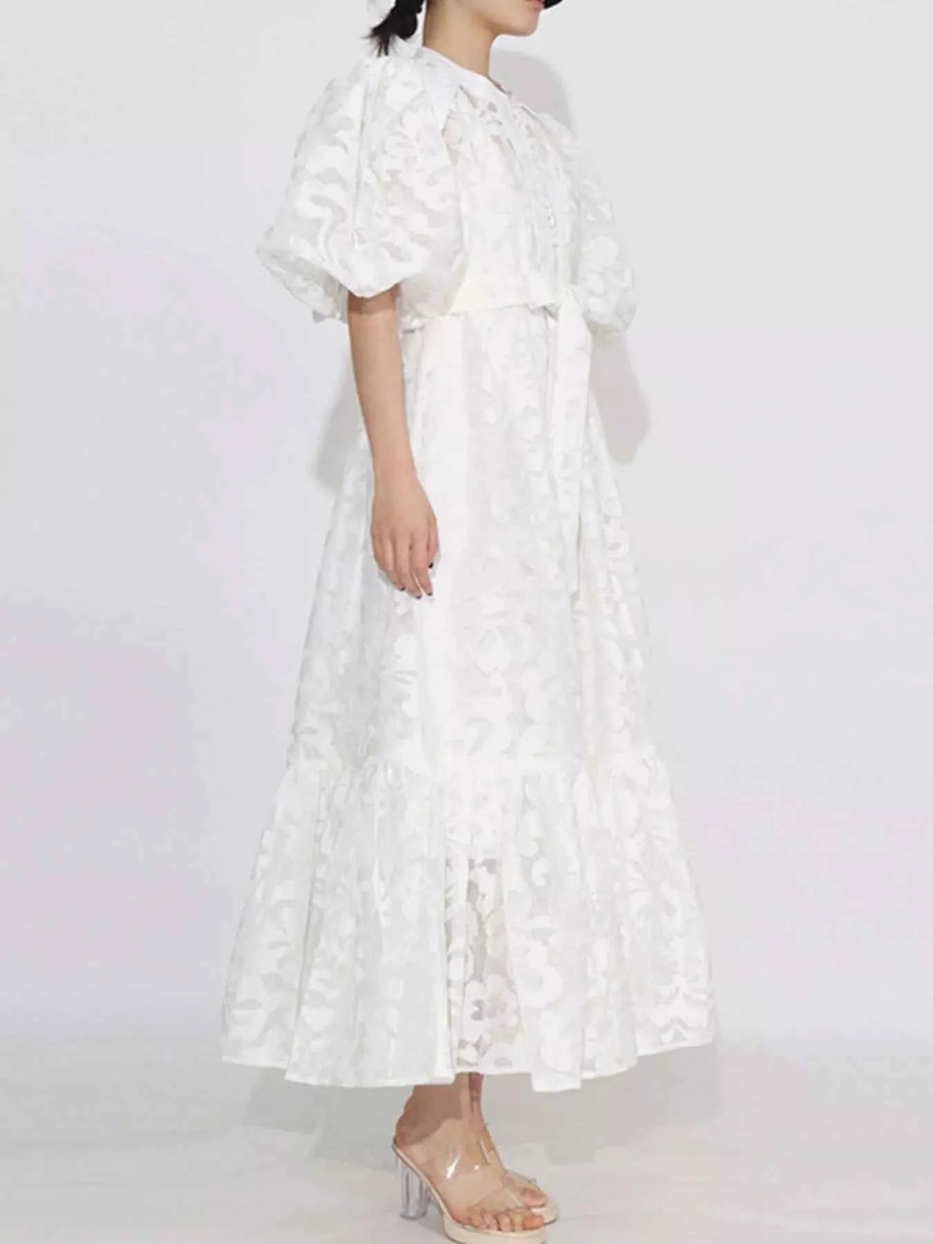 Lace Puff Sleeve Tie Waist Maxi Dress f7ea4bf6-4d05-4cf0-9277-304e4d93bbc1-Max-Origin
