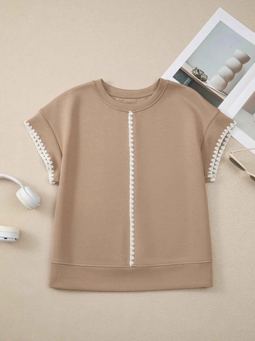 Contrast Trim Short Sleeve T-Shirt f8132fb64d9b46a28d0aa7c1cdd23a81-Max-Origin