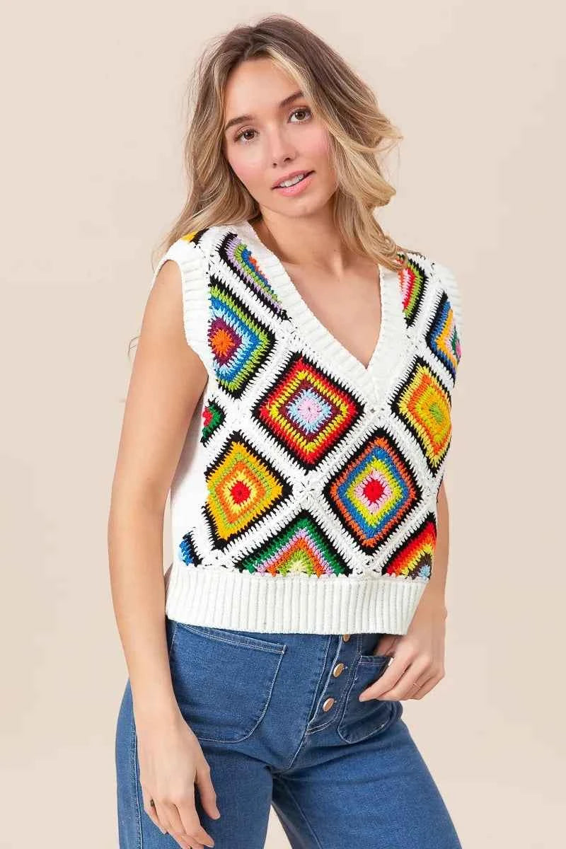 BiBi Diamond Granny Square Sweater Vest f8a5ac0632cc485581b3d252d8a9c622-Max-Origin