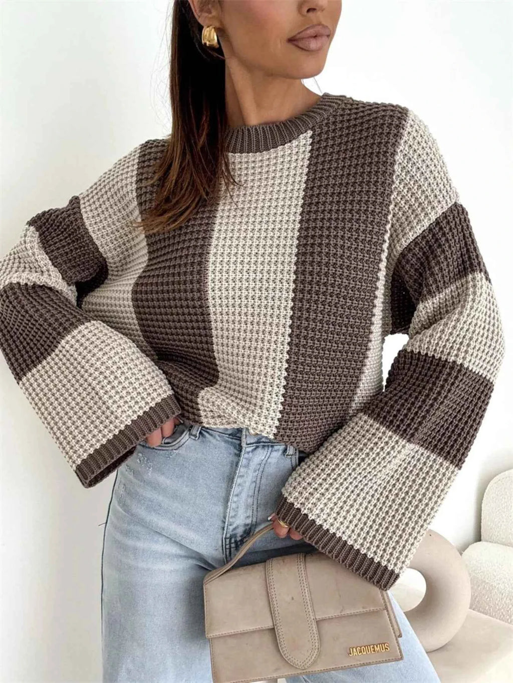 Color Block Long Sleeve Sweater f910ac822a174f17ad48d655c63b77a2-Max-Origin
