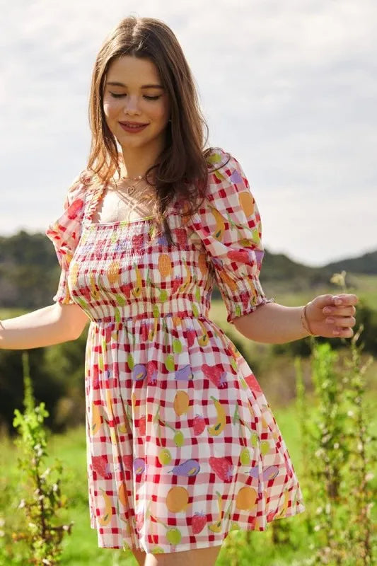Davi & Dani Fruits Printed Smocking Mini Dress f91974cbb87d4ea2aad97bc4fddd257d-Max-Origin