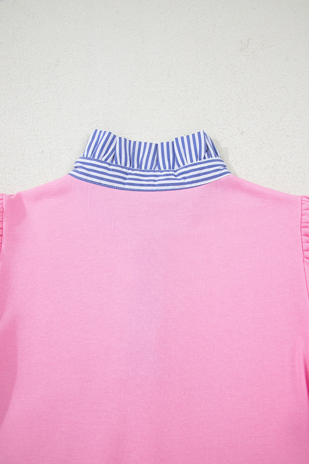 Bonbon Striped Collar Puff Sleeve Sweatshirt f93beb331e69c636