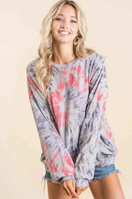 BiBi Tie Dye Print Terry Pull Over f95e5bc86da142a484cc08e89f3e67aa-Max-Origin