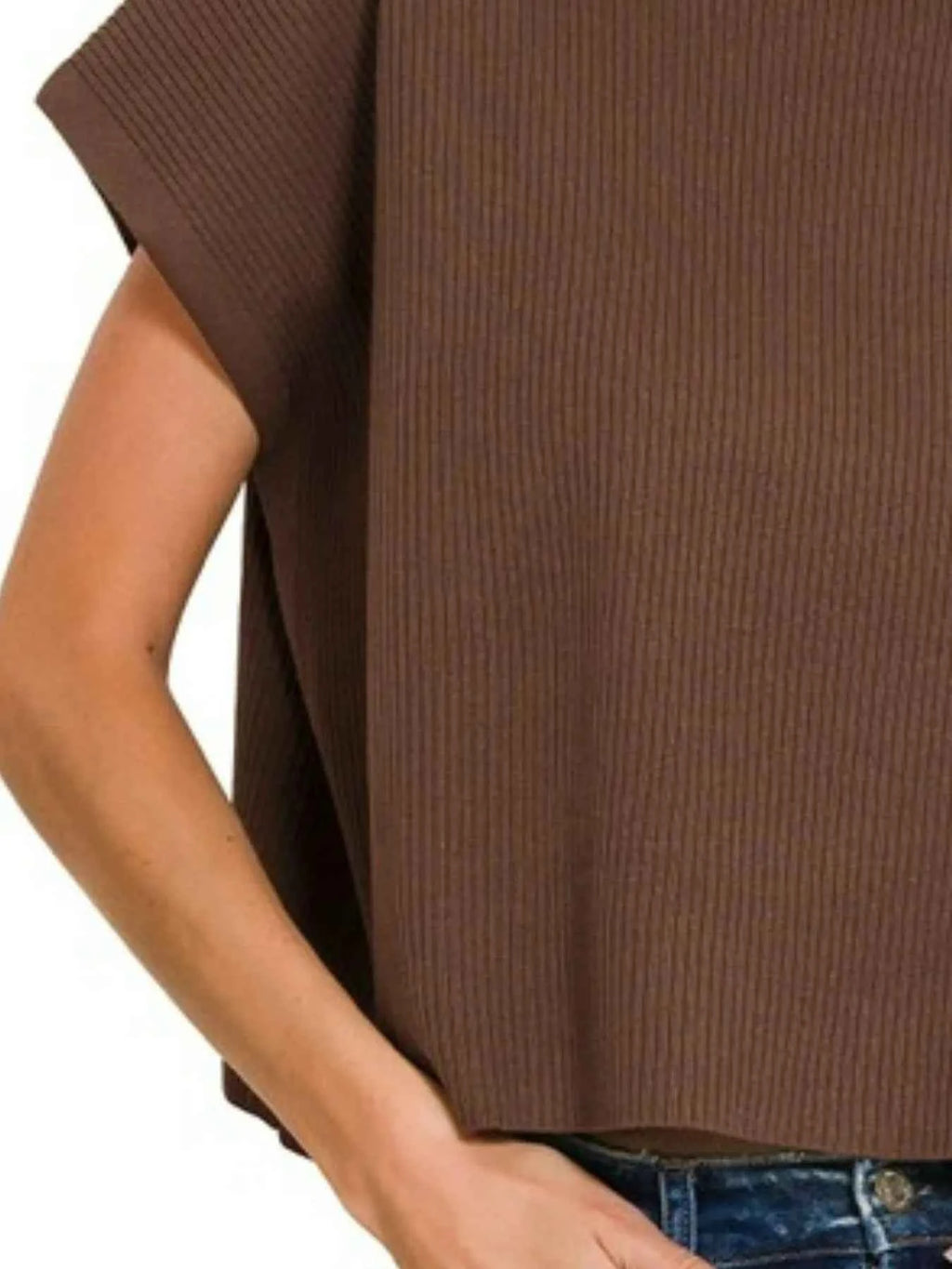 Zenana Viscose Mock Neck Short Sleeve Boxy Sweater f9baae41-bb5d-4b4f-82a5-a0673746e3c2-Max-Origin