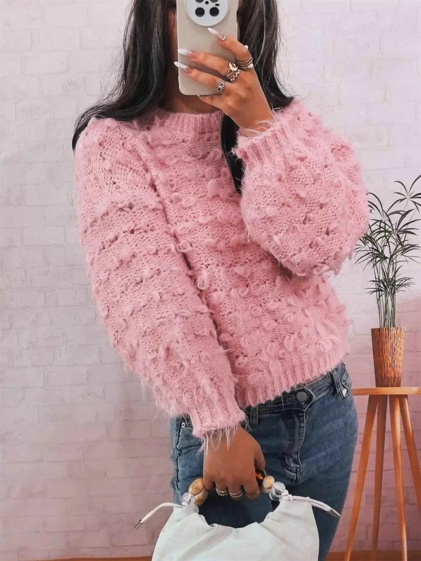 Chunky Round Neck Long Sleeve Sweater f9c4cf7184bc45c8844ef2c306b410e1-Max-Origin