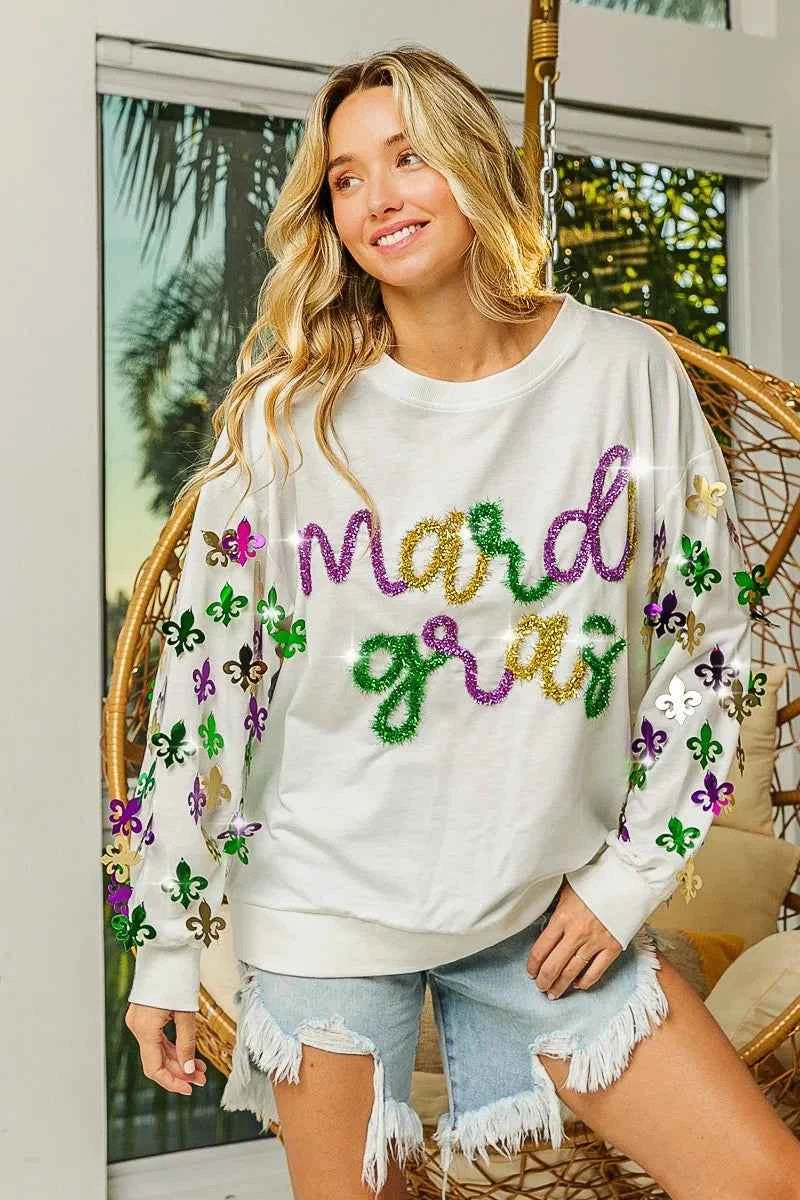 BiBi Fleur De Lis Sleeve Mardi Gras Pullover fa1c8f86dbe2446eaf2d078a49f6fbea-Max-Origin