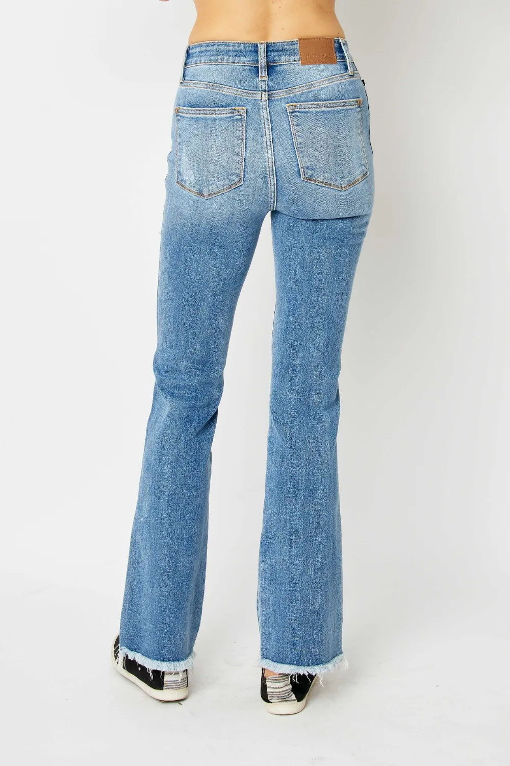Judy Blue Full Size Distressed Raw Hem Bootcut Jeans fa2eae9c-16ad-4b51-8621-069501017b1b-Max