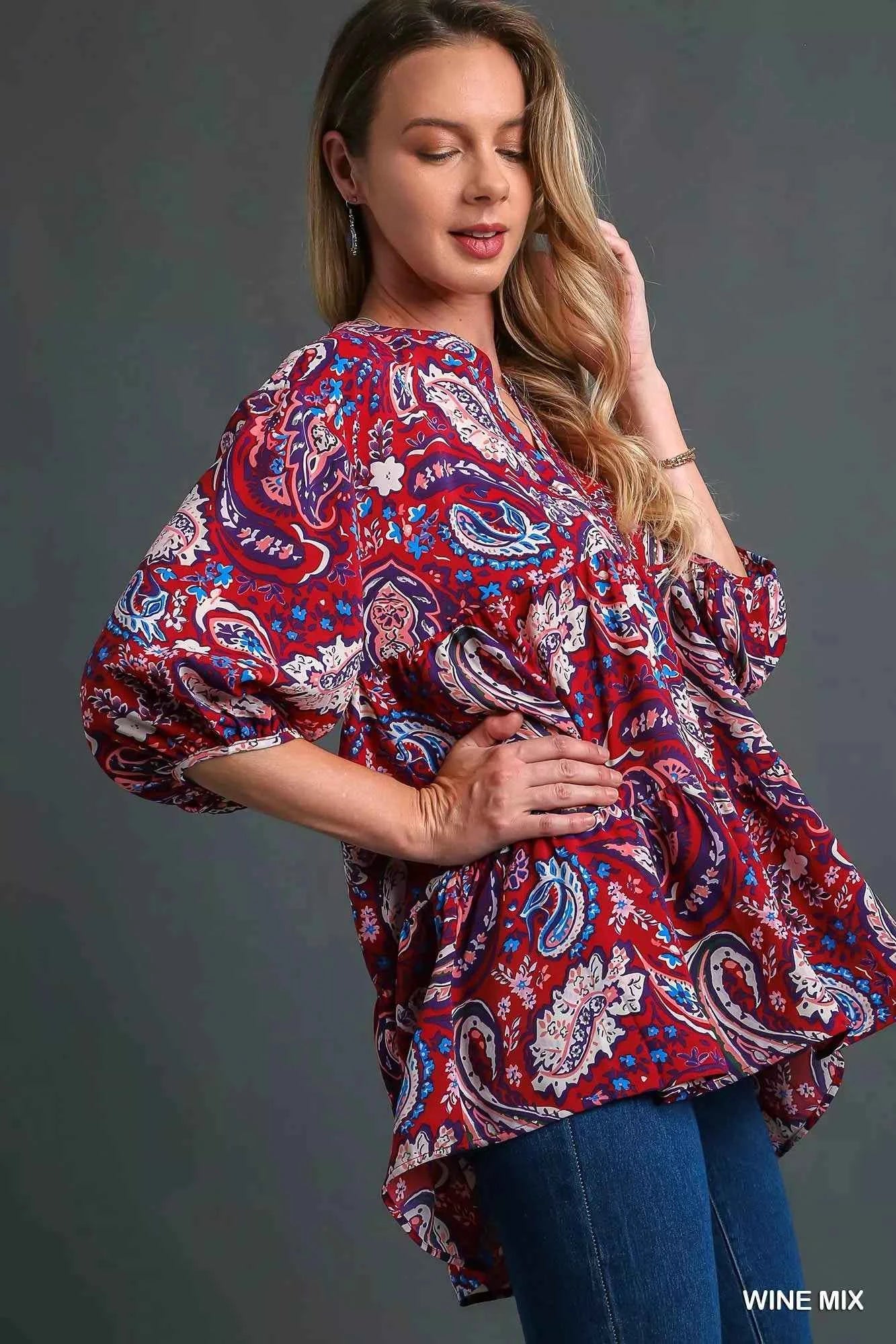 Umgee Mix Paisley Boho Tunic Blouse fa491e3c-b105-4f11-8756-af790a6b1af8-Max-Origin