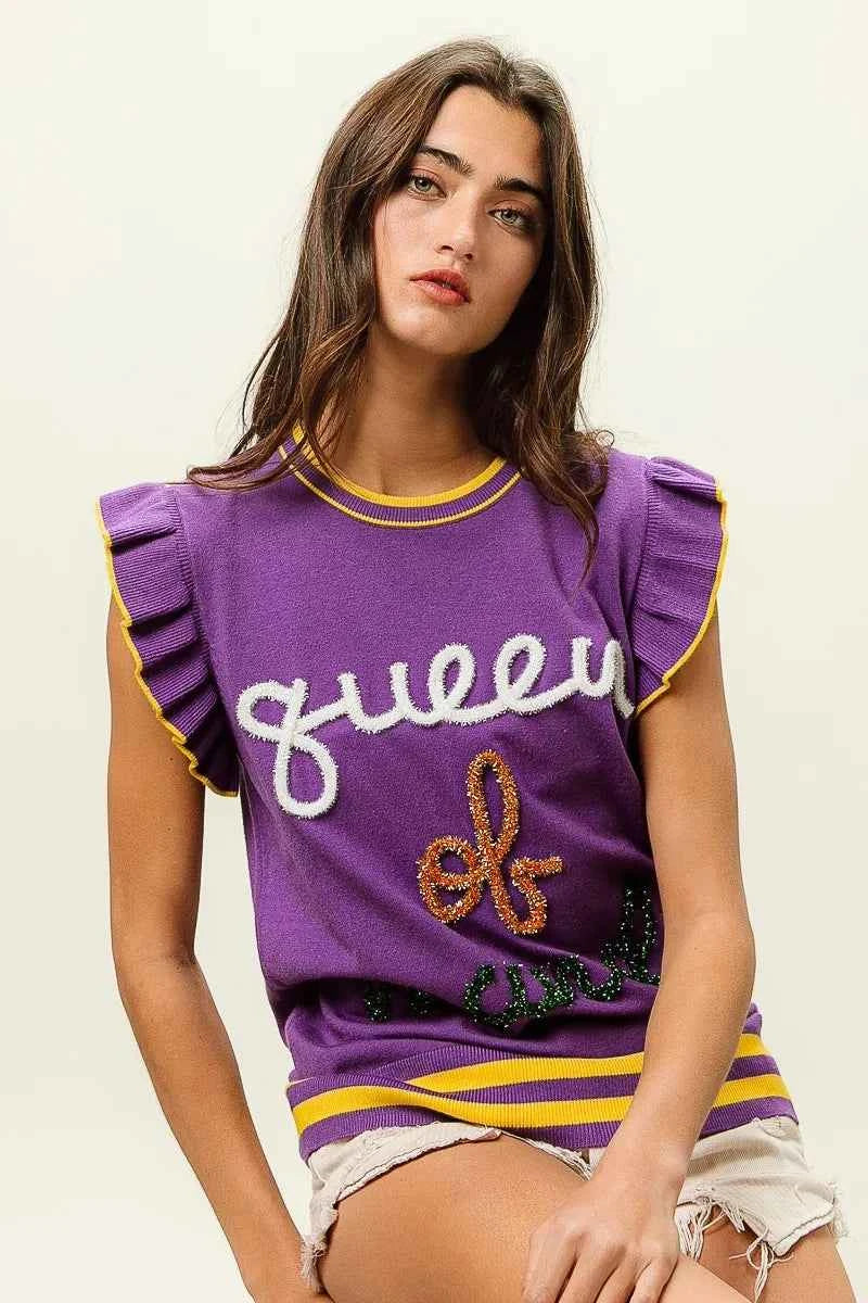 BiBi Queen Of Mardi Ruffled Armhole Sleeveless Knit Top fa6b398bb65f433e991d4ebe968ba758-Max-Origin