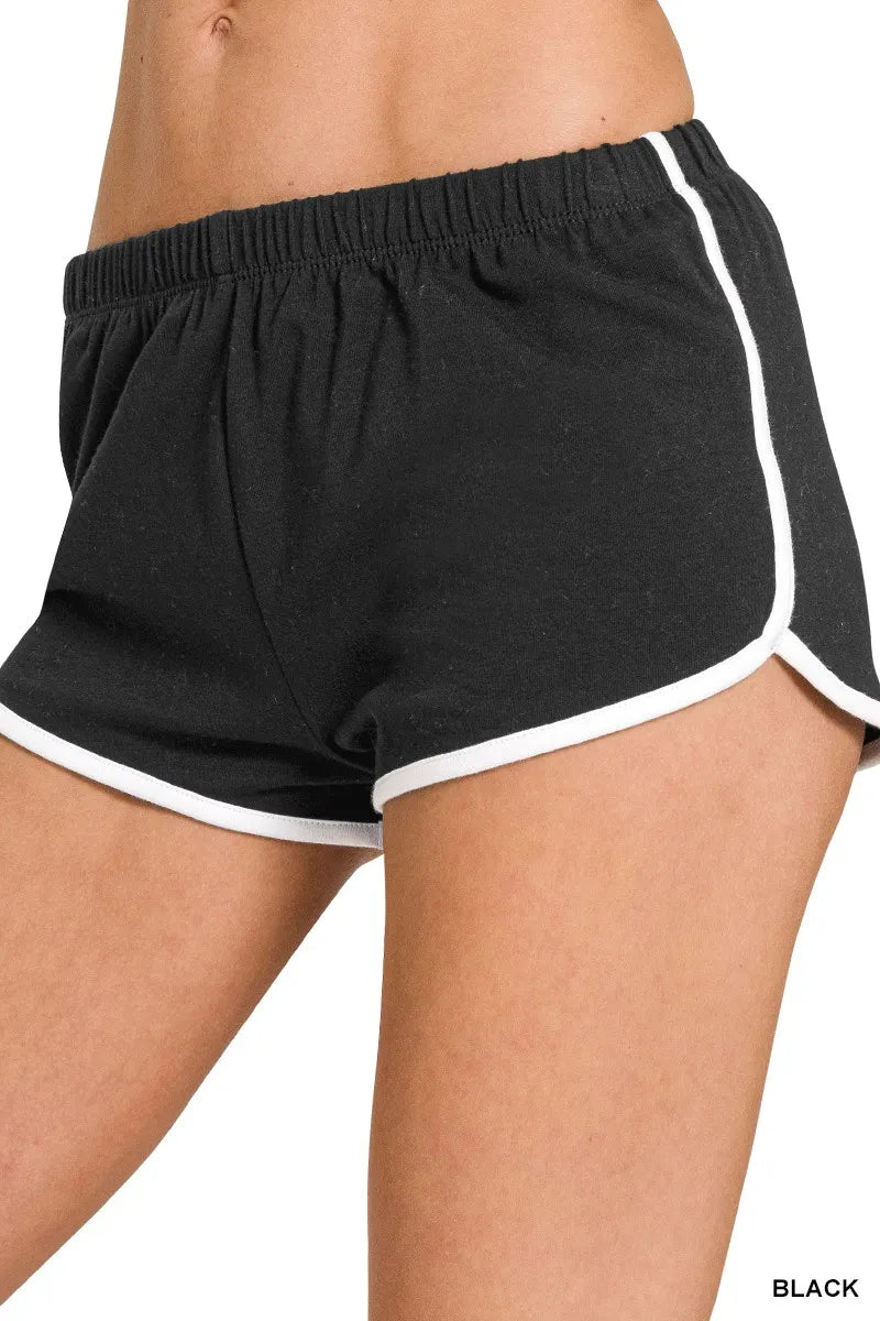 Zenana Elastic Waistband Dolphin Shorts fa6f42735ce042f8b0aa062b78fad804-Max-Origin