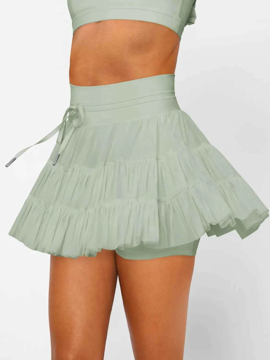 Tiered Skort with Drawstring fa7d2c9b-b0a5-4bc9-9b06-3089ea4234b4-Max-Origin