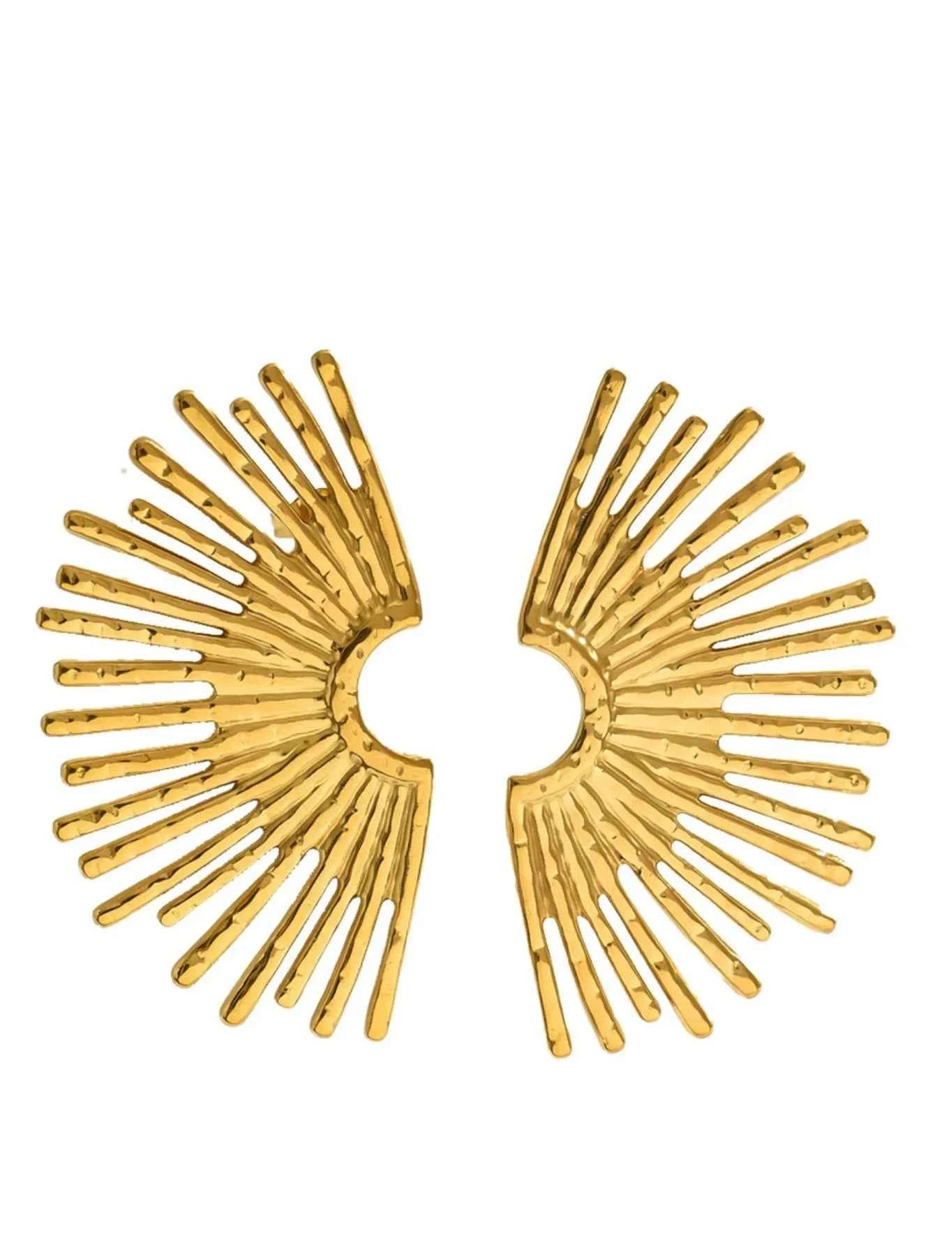 18K Gold-Plated Stainless Steel Sunburst Earrings fa9a9014-071a-491c-8dfe-fcd73f7b3339-Max-Origin