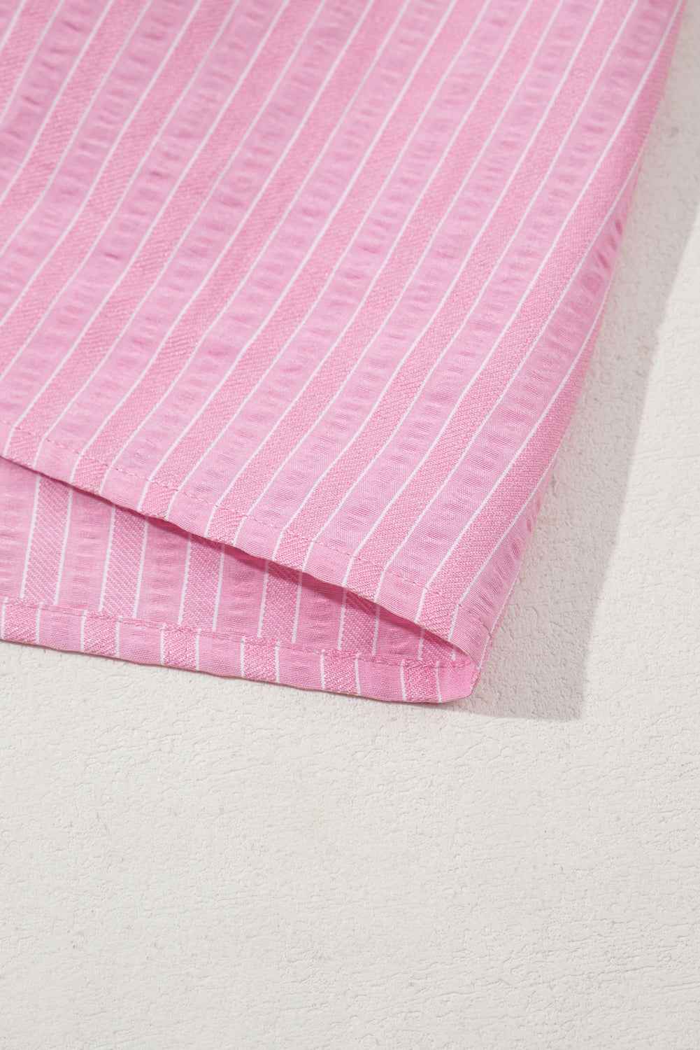 Pink Striped V Neck Puff Sleeve Frill Tiered Maxi Dress fac08a726beda096