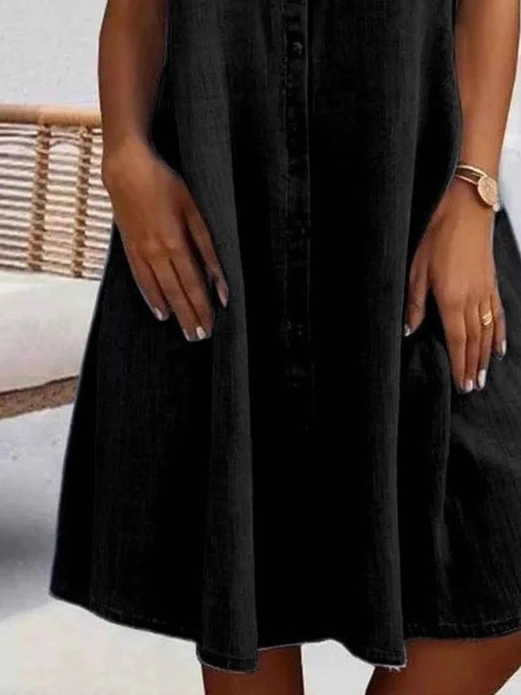 Full Size Button-Front Short Sleeve Denim Dress Plus Size fad046de-0b58-42d2-93e6-499b67cc10ff-Max-Origin