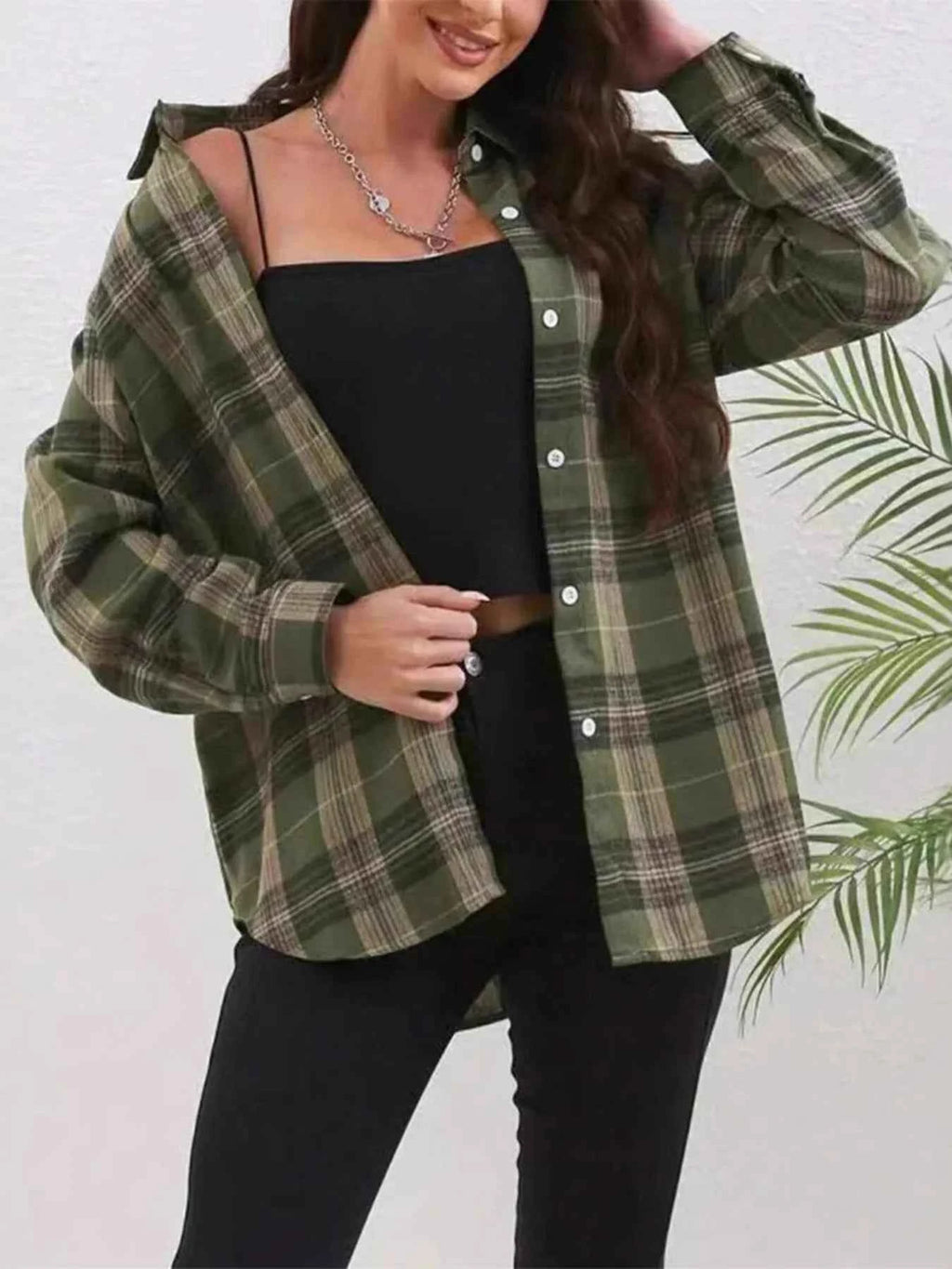 Plaid Button-Down Long Sleeve Shirt fad5a01cac664f809244dbd61fca0547-Max-Origin