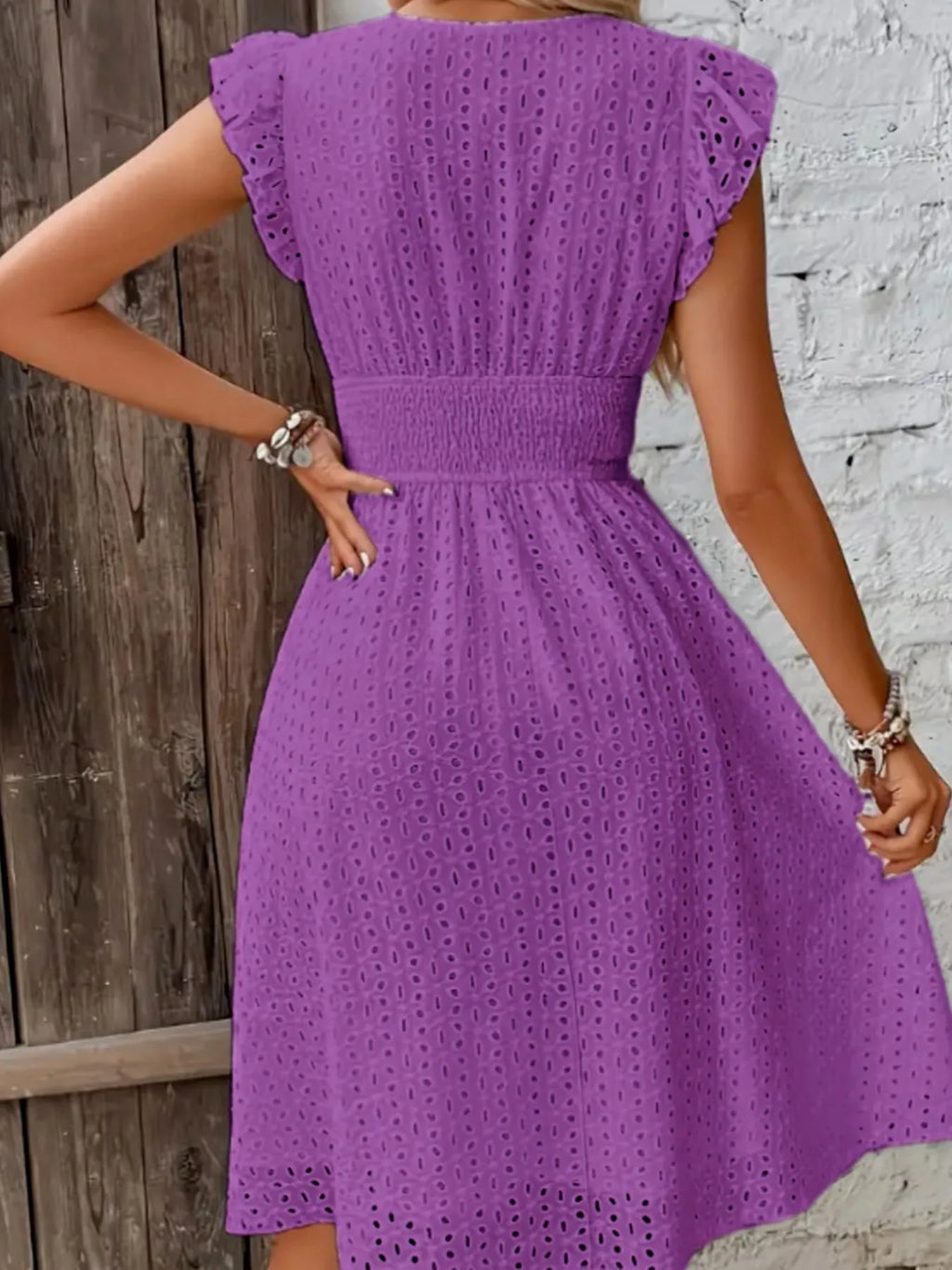 Eyelet Ruffled Cap Sleeve Mini Dress fb0718a8-9713-4057-bb43-436a9d3ab46e-Max-Origin