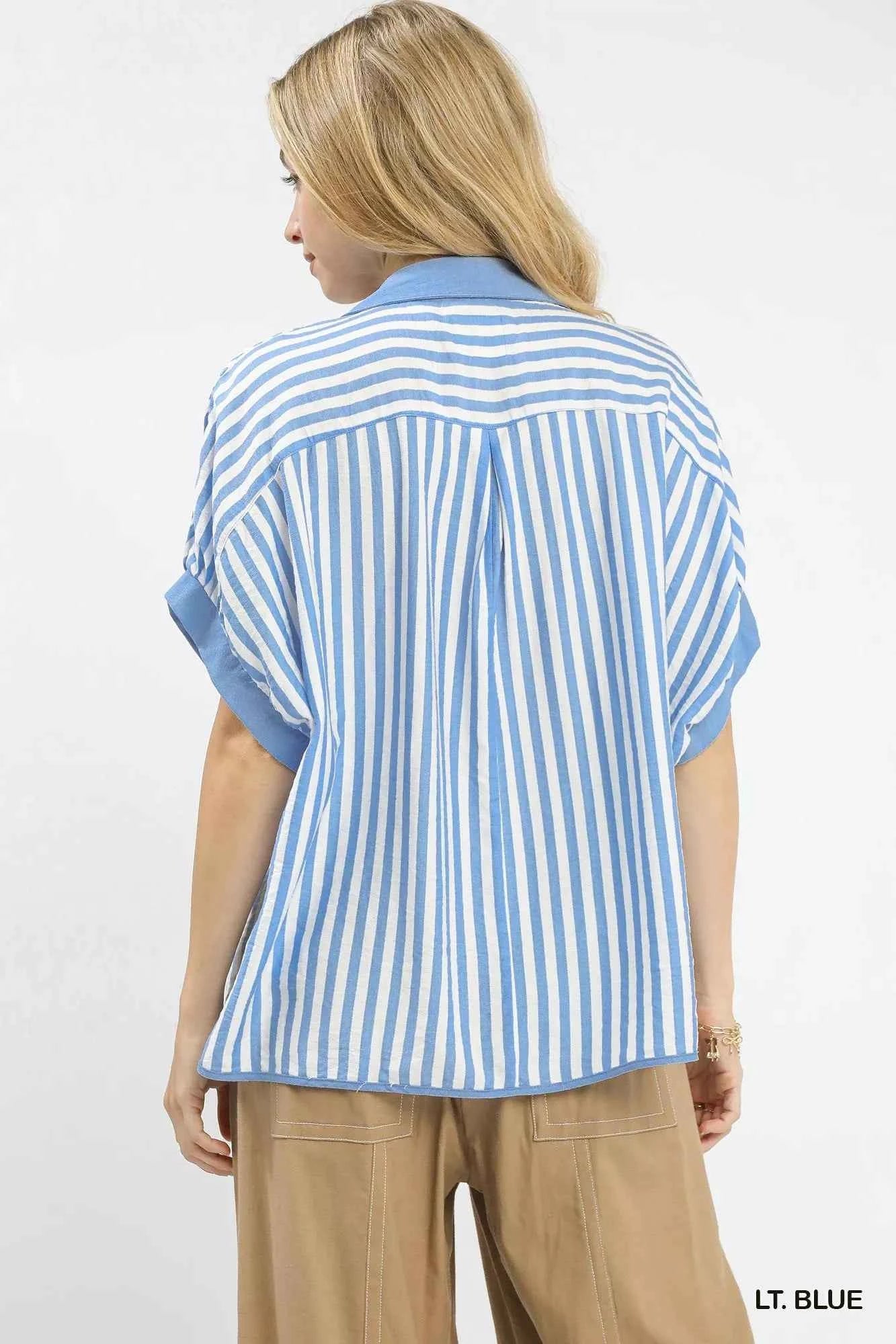 Umgee Stripe Collared Oversized Top fb43c4ff-3d45-40dd-9e91-eb5cdb181d87-Max-Origin