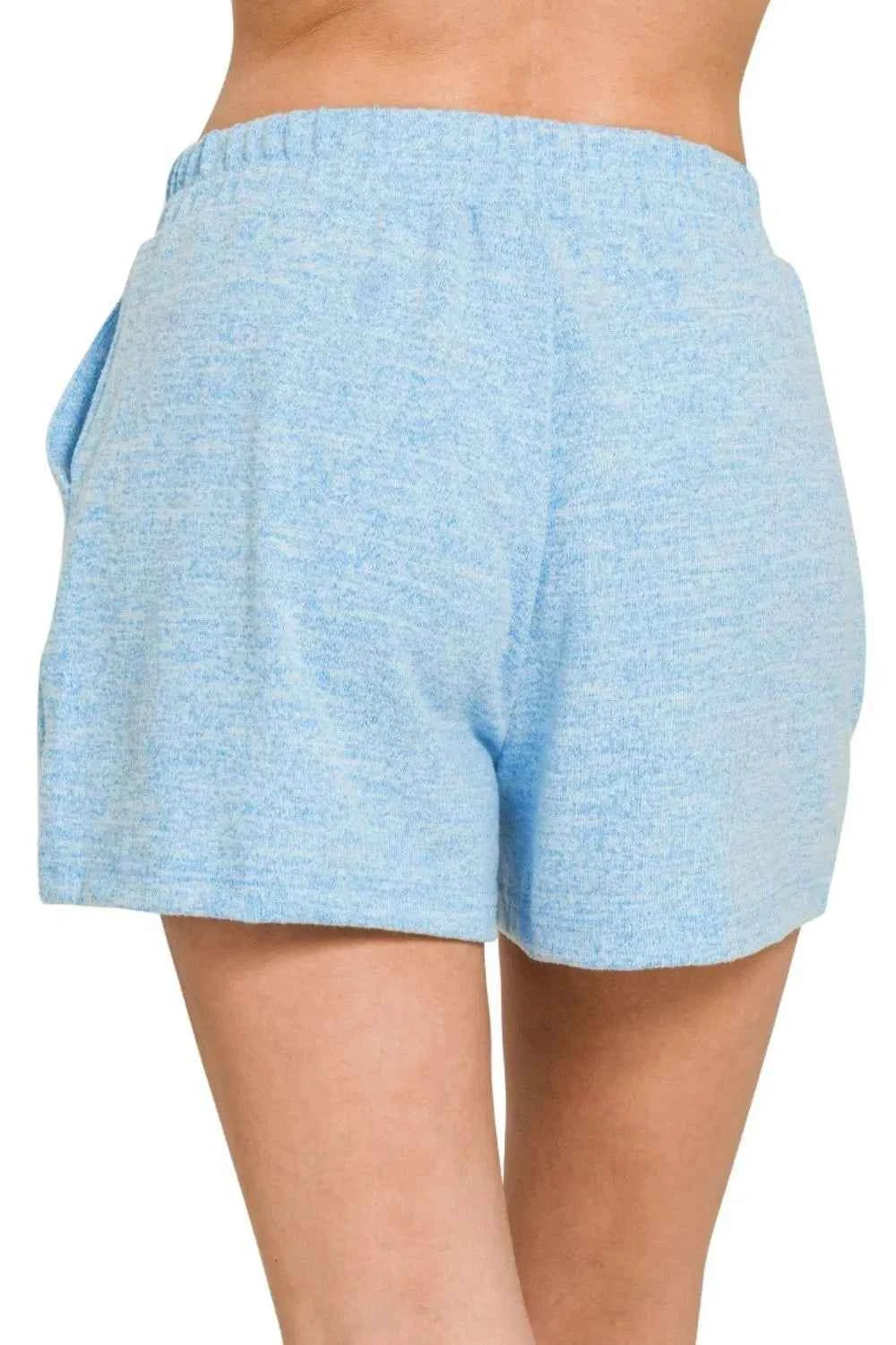 Zenana Soft Melange Hacci Elastic Waist Band Shorts fb749ee5-8253-43c5-8f9c-1c3323f20842-Max-Origin